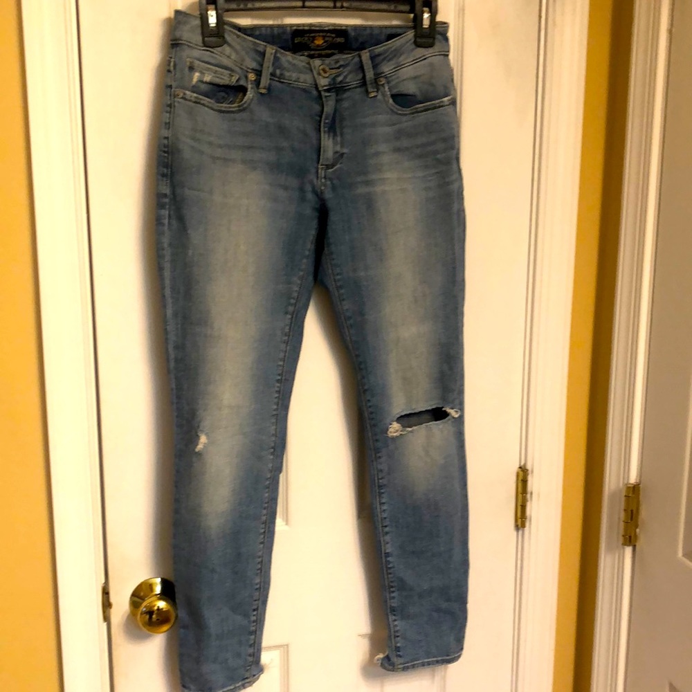 Light Blue Women's Distressed Skinny Jeans